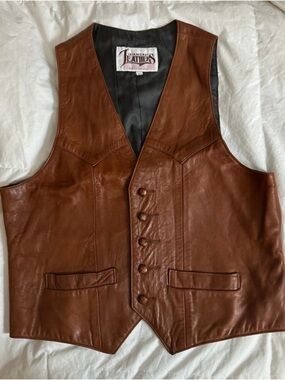 Diamond Leathers Brown Leather Vest for Women